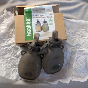 Haakaa Happii Bear Silicone Goody Pouch - Gray